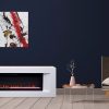LUNGO (лунго белая эмаль) широкие очаги 60 дюймов на выбор (дрова/кристаллы/3D живое пламя) Цвет и размеры на выбор. Габариты (ШxВxГ): 2000х650х350 мм