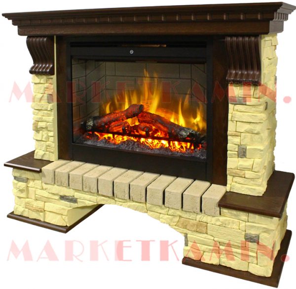 STONE LUXE (стоун тёмный дуб, песочный сланец) Очаги на выбор (электро/3D/био) Цвет на выбор. Габариты (ШxВxГ): 1300х1050х400 мм