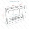 Портальный биокамин Lux Fire "Фаер Бокс 2 - 25.5" Размеры (ВхШхГ; мм)567 х 760 х 205
