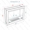 Портальный биокамин Lux Fire "Фаер Бокс 2 - 30" Размеры (ВхШхГ; мм)660 х 880 х 265