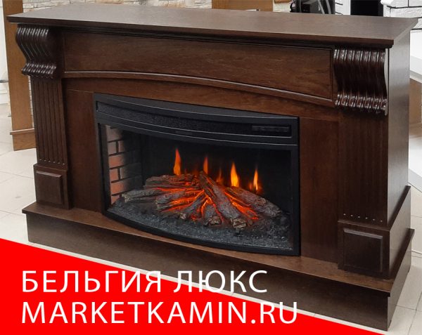 Бельгия Люкс (тёмный дуб) Очаги на выбор (электро/паровые 3D) Цвет на выбор. Габариты (ШxВxГ)1500x950x390 мм