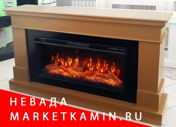 NEVADA (Невада эмаль RAL 80000 ) очаги 40" на выбор (дрова/кристаллы/паровые 3D) Размеры: ш 1550, в 855, г 300 мм