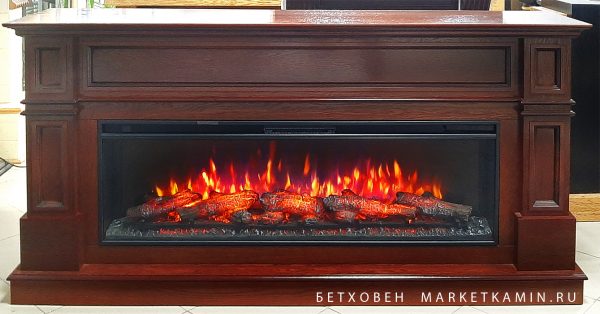 Бетховен 50" (античный дуб с тёмной патиной) Очаги на выбор (дрова/кристаллы/3D эффект живого пламени) Габариты (ШxВxГ)1800x900x400 мм