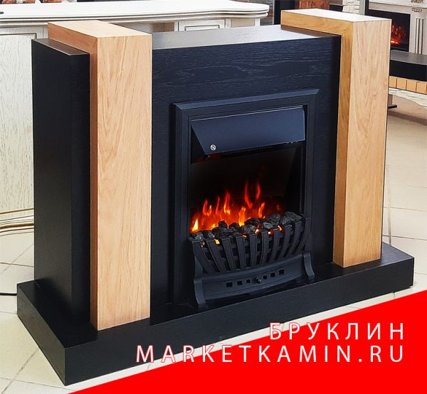 РАСПРОДАЖА ДАННОГО ВАРИАНТА! Бруклин 115 (чёрный дуб/накладки классический) очаги на выбор (электро/паровые 3D) Размеры: ш 1150, в 900, г 390 мм