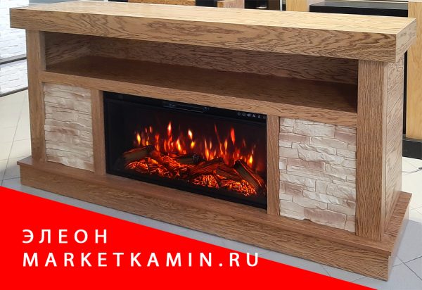 Элеон Камин-бар со скрытыми дверками (классический дуб с патиной/ песочный сланец) Очаги на выбор (электро/паровые 3D) Размеры: ш 2000, в 900, г 470 мм