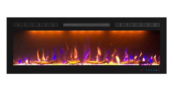 FREESPACE 55 LED FX (фриспейс) широкий очаг для встройки.  Размеры, мм: ШхВхГ, (1270 х 415 х 205)