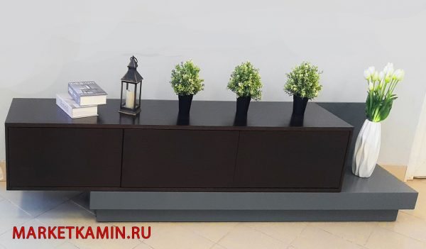 ТВ-тумба № 9 Трансформер с раздвижным корпусом и ящиками (венге/серый) Цвет и размеры на выбор. Габариты (ШxВxГ)2000-3500x500x400 мм