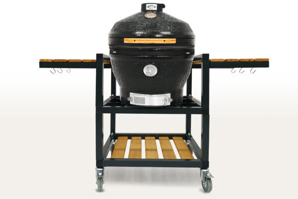 Керамический гриль-барбекю 24 дюйма (61см) Start Grill SG 24 CFG CHEF PRO (Чёрный) в комплекте с модулем со столиками