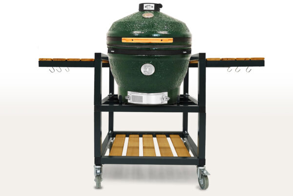 Керамический гриль-барбекю 24 дюйма (61см) Start Grill SG 24 CFG CHEF PRO (Зелёный) в комплекте с модулем со столиками