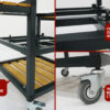 Керамический гриль-барбекю 24 дюйма (61см) Start Grill SG 24 CFG CHEF PRO (Чёрный) в комплекте с модулем со столиками