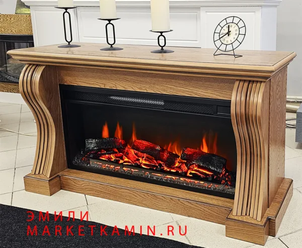 РАСПРОДАЖА ДАННОГОГ ВАРИАНТА с очагом Фриспейс!!! Эмили (медовый дуб) очаги на выбор (LED/3D живое пламя) Цвет на выбор. Габариты (ШxВxГ)1250x700x400 мм