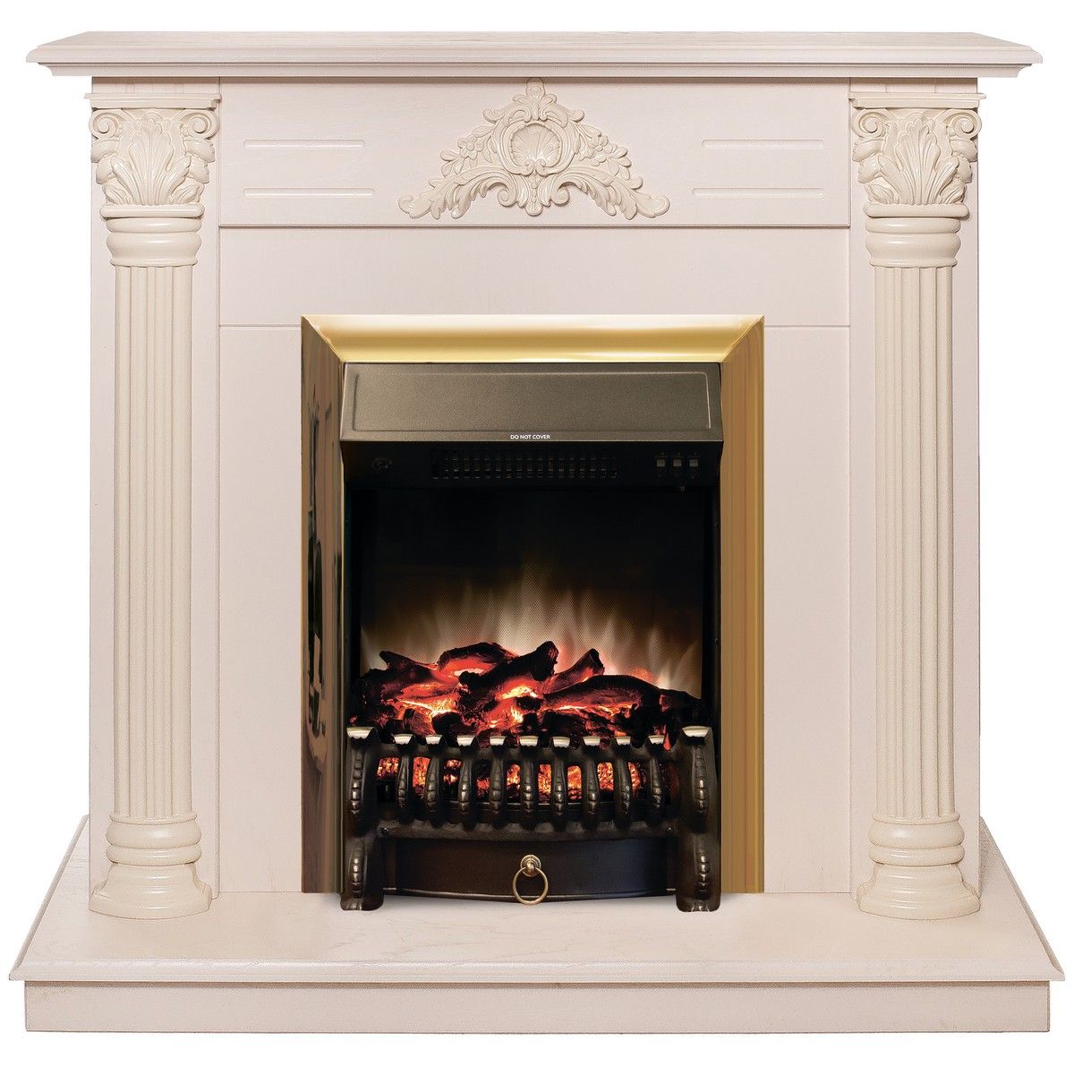 Электрокамин Stefania WT-F612 с очагом Fobos Lux Brass. Габариты (ШxВxГ) 98x97x30 см