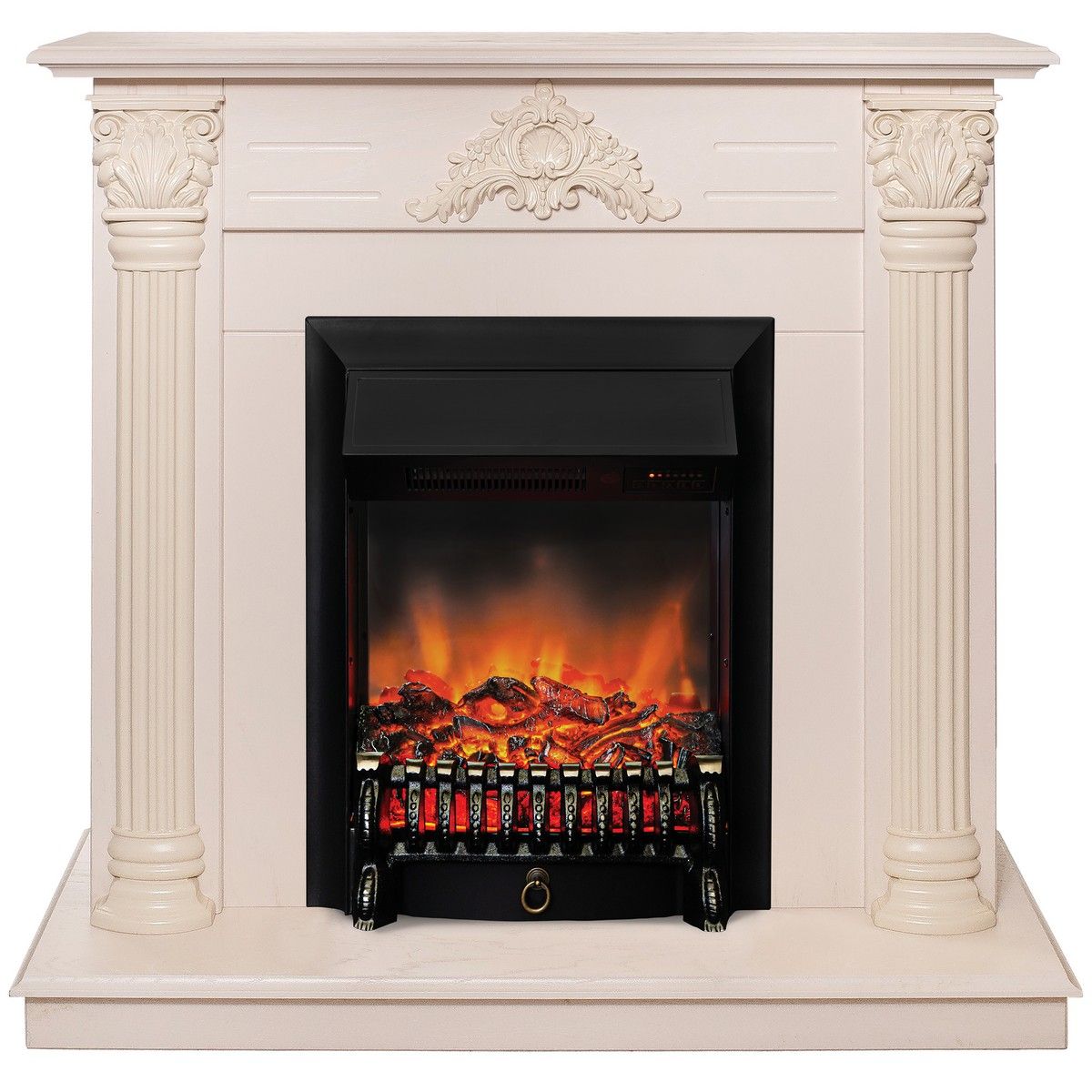 Электрокамин Stefania WT-F612 с очагом Fobos Lux Black RC. Габариты (ШxВxГ) 98x97x30 см