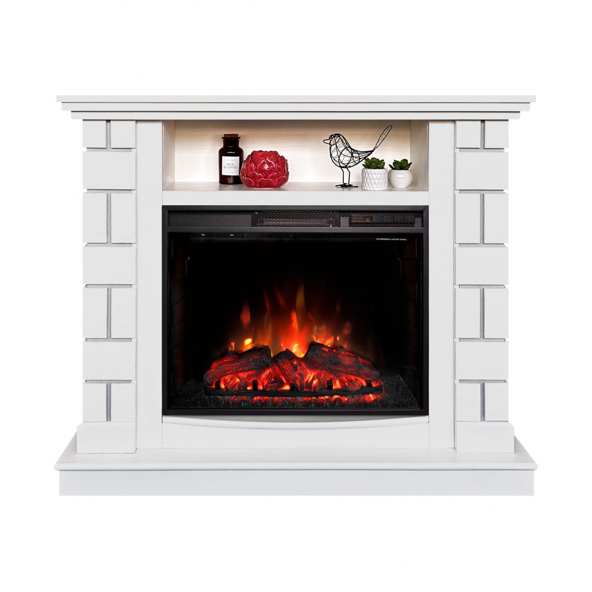 Электрокамин RealFlame Edward WT с очагом Sparta 25,5. Габариты (ШxВxГ) 111x93.5x37 см
