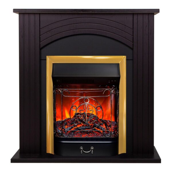 Электрокамин Hanna STD DN с очагом Majestic Lux Brass. Габариты (ШxВxГ) 93x95x32 см