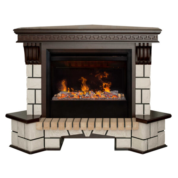Электрокамин RealFlame Stone Coner 26 AO c Helios 26 SBG, очаг со звуком. Габариты (ШxВxГ) xx см